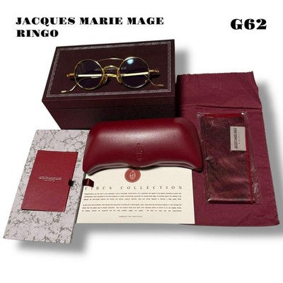JACQUES MARIE MAGE RINGO MEN'S SUNGLASSES FRAME COLOR GOLD X BROWN JAPAN MADE