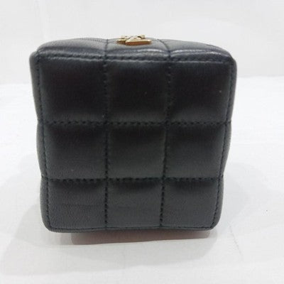 YVES SAINT LAURENT QUILTED LEATHER ACCESSORY POUCH BLACK YSL MINI BAG UNUSED