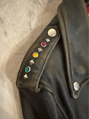 UNDERCOVER 04AW BUT BEAUTIFUL PERIOD STUDS DOUBLE RIDERS JACKET L LEATHER USED