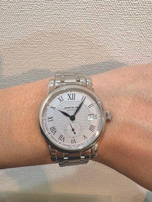 MONTBLANC STAR ROMAN SMALL SECONDS DATE AUTOMATIC WATCH SS SILVER DIAL 39MM