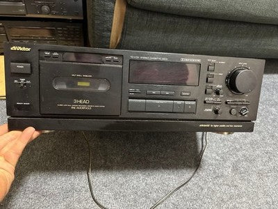 VICTOR TD-V731 3 HEAD CASSETTE DECK AUTO REVERSE SLIM DESIGN POWER TESTED