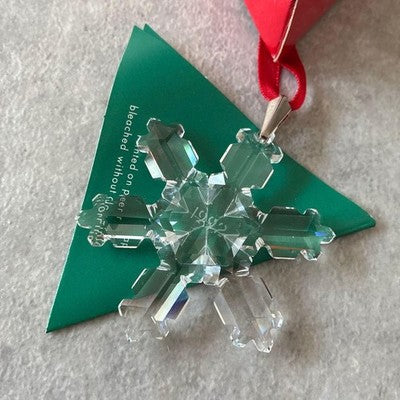SWAROVSKI 1992 ANNUAL CHRISTMAS ORNAMENT SNOWFLAKE CRYSTAL BOXED RETIRED RARE