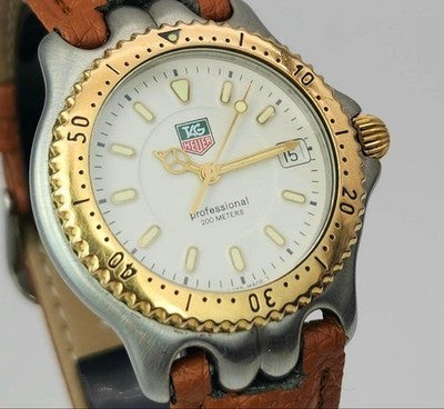 TAG HEUER PROFESSIONAL WG1222 QUARTZ 200M WATER RESISTANT TWO-TONE WATCH 32MM
