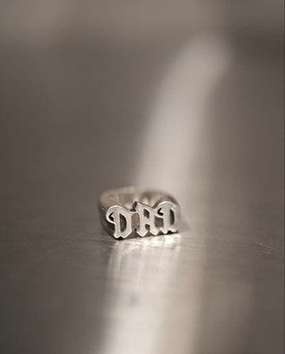 THE GREAT FROG DAD RING SIZE 18 SILVER TONE TEXT LOGO CASUAL STYLE W/ BOX
