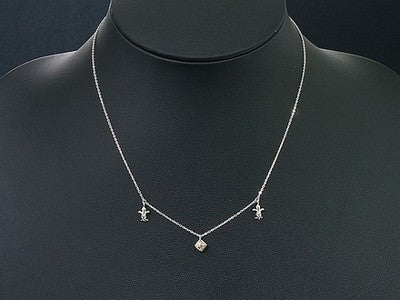 DIAMOND NECKLACE WITH 0.344CT AND 0.02CT DIAMONDS PLATINUM PETITE NECKLACE USED