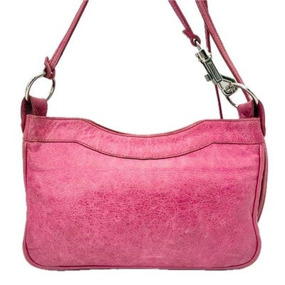 BALENCIAGA GIANT HIP SHOULDER BAG PINK LEATHER MIRROR AUTHENTIC