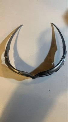 OAKLEY PLATE VINTAGE SUNGLASSES BLACK IRIDIUM LENSES DARK SILVER FRAME