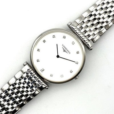 LONGINES LA GRANDE CLASSIQUE L4.709.4 DIAMOND SILVER DIAL SS QUARTZ WATCH USED
