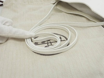 HERMES ONIMETOU POCHETTE LEATHER WHITE CROSSBODY BAG SHOULDERBAG WITH STORAGEBAG