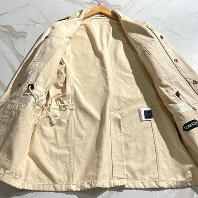 TOM FORD SAFARI JACKET BEIGE SIZE L MEN'S EASY TO WEAR SHIPS MADE IN ITALY