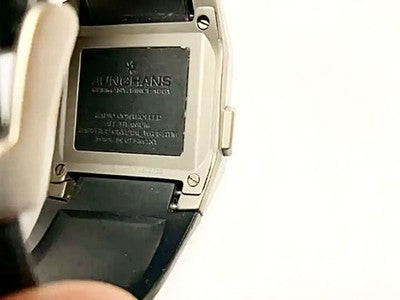 JUNGHANS MEGA1000 ALL TITANIUM MEN'S WATCH SQUARE FACE SILICONE BAND DIGITAL