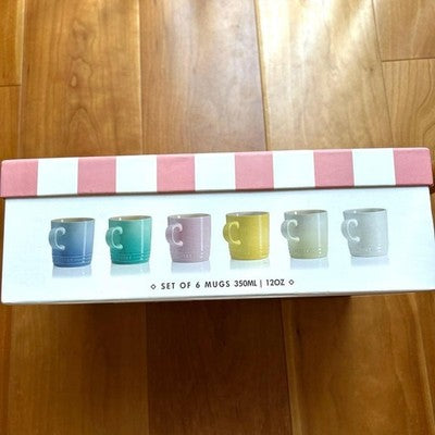 LE CREUSET MUG CUP SORBET COLLECTION SET OF 6 350ML RARE UNUSED JP