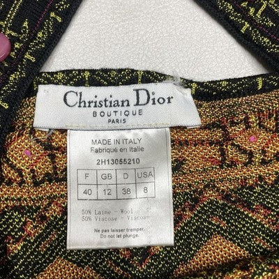 CHRISTIAN DIOR BY GALLIANO EMBROIDERED BOTANICAL WOMENS TANK TOP SIZE 40/US 8