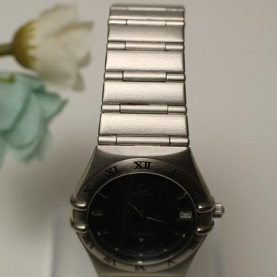 OMEGA CONSTELLATION 1512.40 QUARTZ GRAY DIAL ROMAN BEZEL STAINLESS MEN'S WATCH
