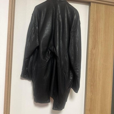 ISSEY MIYAKE VINTAGE 70S 80S LEATHER COAT JACKET FUR COLLAR RARE ARCHIVE JAPAN