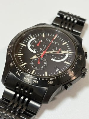 GUCCI G-TIMELESS YA126258 CHRONOGRAPH QUARTZ MENS WATCH BLACK DIAL BOX