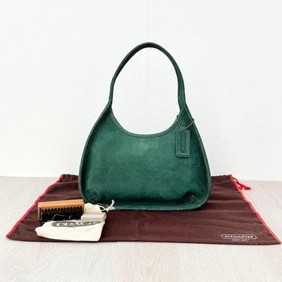 VINTAGE COACH SONOMA ERGO GREEN NUBUCK LEATHER HANDBAG 90S RARE MINI BAG