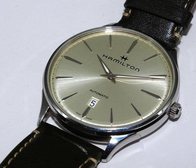 HAMILTON JAZZMASTER THINLINE H38525811 AUTOMATIC SILVER DIAL MEN'S WATCH W/ BOX