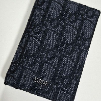 DIOR OBLIQUE JACQUARD BIFOLD CARD HOLDER UNUSED W/ BOX DUST BAG RIBBON MINT