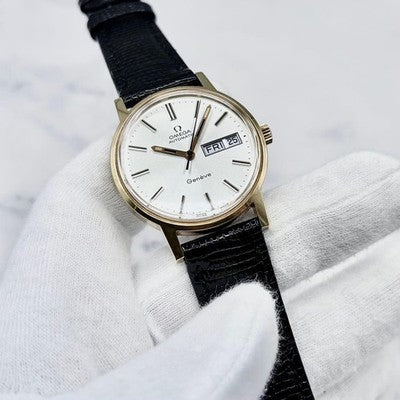 OMEGA MEN'S WRISTWATCH GENEVE AUTOMATIC 166.0117 GOLD-PLATED ROUND FACE