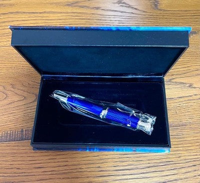 Montblanc 2003 Jules Verne Writers Series Fountain Pen M Nib Blue w/ Box Rare