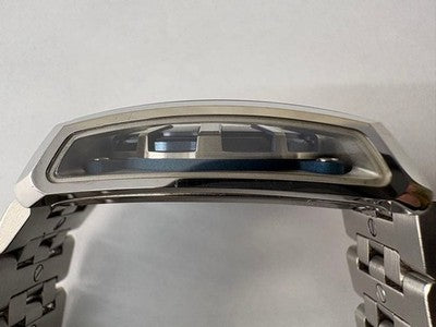 MINASE FIVE WINDOWS VM03-M03S BLUE DIAL AUTOMATIC MEN'S WATCH SS JAPAN 38MM