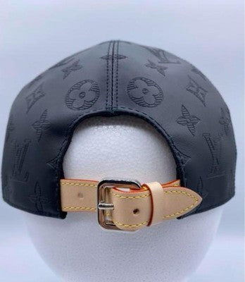 LOUIS VUITTON M76581 CASQUETTE MONOGRAM SHADOW LEATHER CAP SIZE 60 BLACK