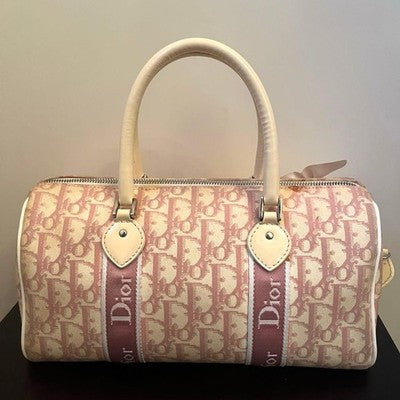 CHRISTIAN DIOR TROTTER MINI BOSTON FLOWER PINK BAG FASHION ITEM 2003 AUTH