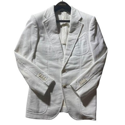 TOM FORD CREAM CORDUROY 2B TAILORED JACKET MEN SIZE 48 MADE IN ITALY
