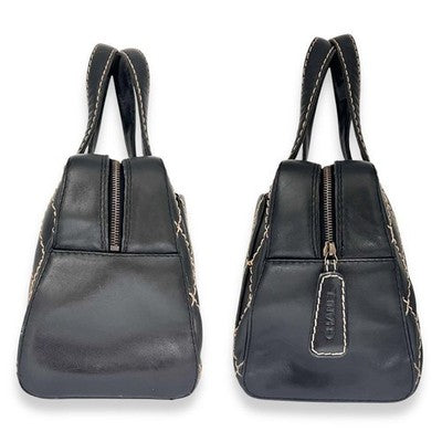 CHANEL MATELASSÉ WILD STITCH HANDBAG BLACK COCO MARK LEATHER WOMEN'S USED NO BO
