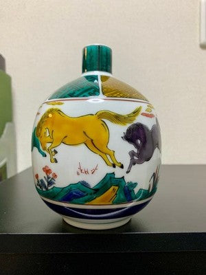 SUNTORY WHISKY HIBIKI 21 YEAR OLD KUTANI WARE EMPTY BOTTLE OLD STYLE HORSE