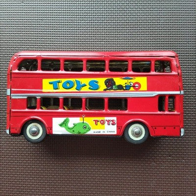 DOUBLE DECKER BUS MF844 LONDON BUS FRICTION TIN BOXED USED FROM JAPAN RED W/BOX