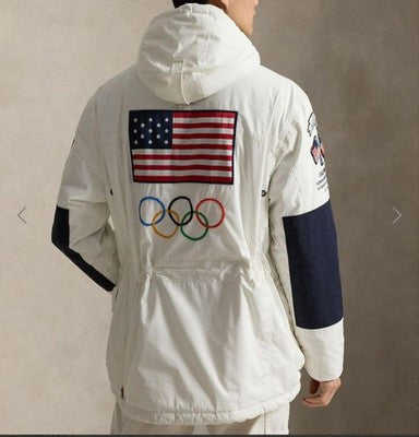 POLO RALPH LAUREN TEAM USA ANORAK JACKET WHITE SIZE L RARE