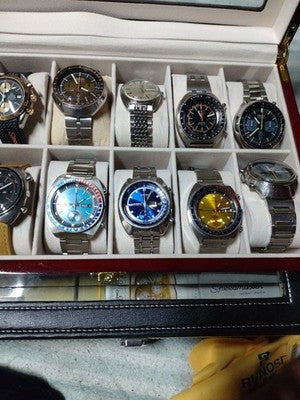 SEIKO 6139-6012 BRUCE LEE BLUE DIAL VINTAGE CHRONOGRAPH MOD WATCH
