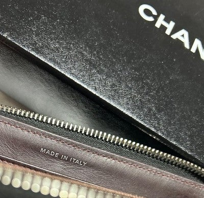 CHANEL MATELASSE CLASSIC LONG ZIP WALLET A50097 BLACK QUILTED LEATHER