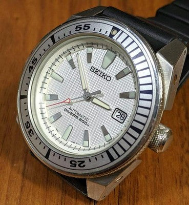 SEIKO WHITE SAMURAI 7S35-00B0 AUTOMATIC DIVER WATCH RARE JDM MODEL SET