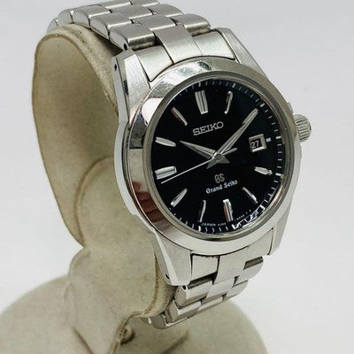 GRAND SEIKO STGF055 BLACK MEN'S WRISTWATCH ROUND FACE JAPAN MADE STAINLESS STEEL