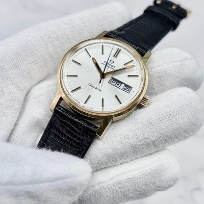 OMEGA MEN'S WRISTWATCH GENEVE AUTOMATIC 166.0117 GOLD-PLATED ROUND FACE