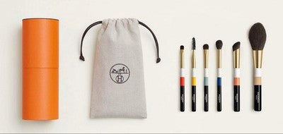 HERMES BRUSH SET LES VOYAGEURS LIMITED EDITION MAKEUP BRUSHES COLLECTION MINT