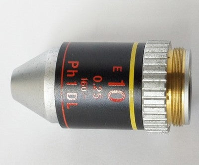 Nikon E Plan 10x 0.25 Phase Contrast Objective Lens 160/- Ph1 DL For Optiphot