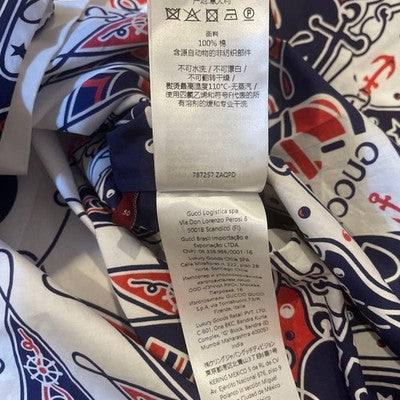 GUCCI DOUBLE G BANDANA PRINT ALOHA STYLE SHIRT 100% COTTON MEN SIZE 50 NEW W/TAG