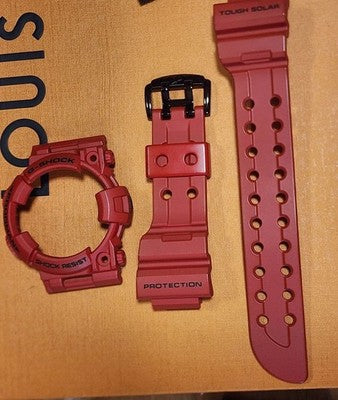 CASIO G-SHOCK FROGMAN GWF-1000-1JF SOLAR RADIO USED WORKING RED BEZEL SET JP