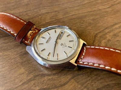 GRAND SEIKO HI-BEAT AUTOMATIC MEN'S WRISTWATCH ROUND JAPAN MADE LEATHER AS IS