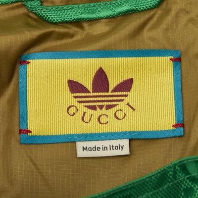 GUCCI X ADIDAS MONOGRAM TREFOIL ANORAK HALF-ZIP JACKET SIZE 44 LOGO GREEN ALMOST