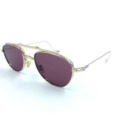 JACQUES MARIE MAGE FLYNN CHAMPAGNE GOLD TITANIUM PURPLE LENS SUNGLASSES 53□21