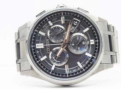 CITIZEN ATTESA DIRECT FLIGHT BY0094-87E MEN'S TITANIUM ECO-DRIVE DLC BLACK WATCH
