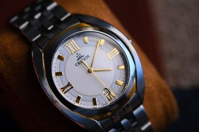 SEIKO CREDOR 8J86-0AA0 GCAZ052 DATE QUARTZ MENS WATCH AUTHENTIC WORKING
