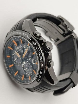 SEIKO ASTRON SBXB017 8X82 GPS SOLAR CHRONOGRAPH BLACK ORANGE MEN'S WATCH