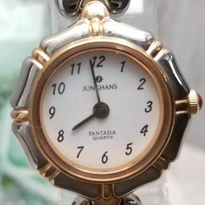 JUNGHANS BRACELET-STYLE WOMEN'S WATCH WITH STONES GERMAN MADE ROUND FACE