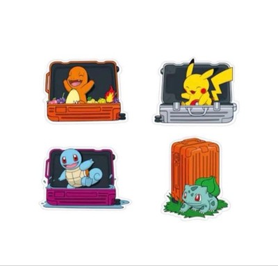 SET OF 4 RIMOWA & POKEMON STICKER PIKACHU CHARMANDER BULBASAUR SQUIRTLE